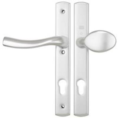 Winkhaus Palladio Centres/PZ: 92mm Screw Centres: Top to Middle 91mm, Middle to Bottom 123mm Backplate: 260mm x 35mm - Silver
