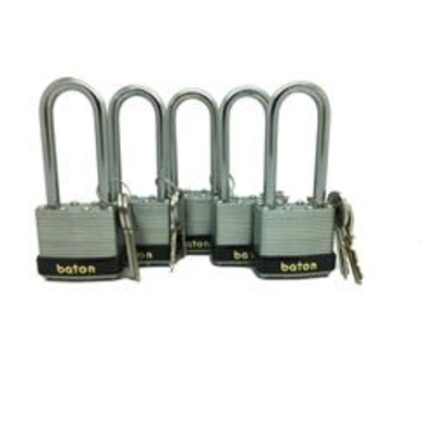 Baton Laminated Long Shackle Padlocks Keyed Alike - Baton KA LS Laminated