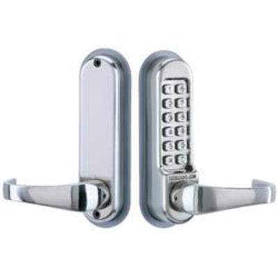 Codelocks CL515 Tubular Mortice Latch Lock with Code Free - Mortice latch with lever handles with Code Free