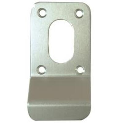Square Oval Screw On Oval Keyhole Finger Pull  - Satin Anodised Aluminium (SAA)