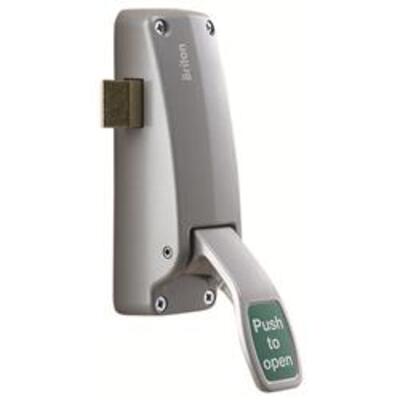 Briton 1438E Reversible Push Pad Rim Latch  - Wooden door panic latch