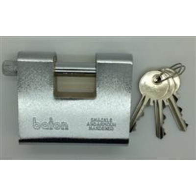 Baton 80mm armoured sliding shackle padlock  - Keyed to differ