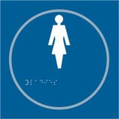 ASEC Ladies 150mm x 150mm Taktyle (Braille) Self Adhesive Sign - 1 Per Sheet
