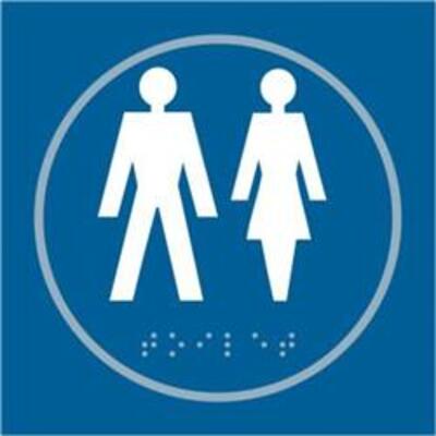 ASEC Unisex 150mm x 150mm Taktyle (Braille) Self Adhesive Sign - 1 Per Sheet