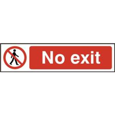 ASEC No Exit 200mm x 50mm PVC Self Adhesive Sign - 1 Per Sheet