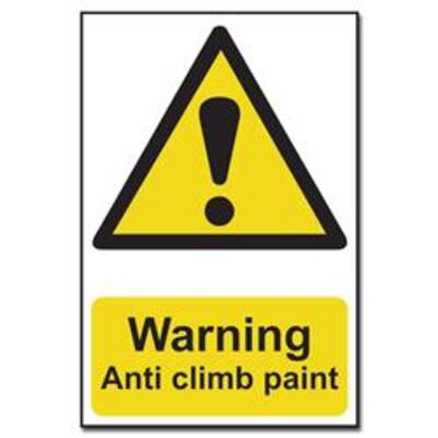 ASEC Warnin Anti Climb Paint Sign 200mm x 300mm - 200mm x 300mm