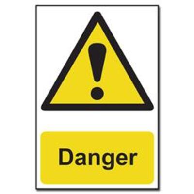 ASEC Danger Warning Sign PVC 200mm x 300mm - 200mm x 300mm