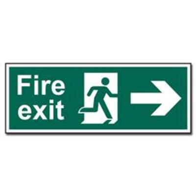 ASEC Fire Exit Arrow Direction Sign 400mm x 150mm - Up