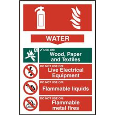 ASEC Fire Extinguisher 200mm x 300mm PVC Self Adhesive Sign - Foam