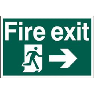 ASEC Fire Exit 400mm x 600mm PVC Self Adhesive Sign - Left
