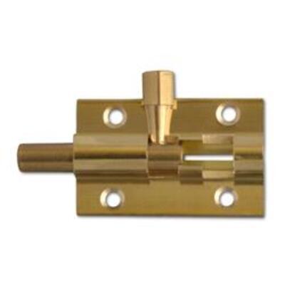 ASEC Brass 25mm Wide Straight Barrel Bolt - 50mm Visi