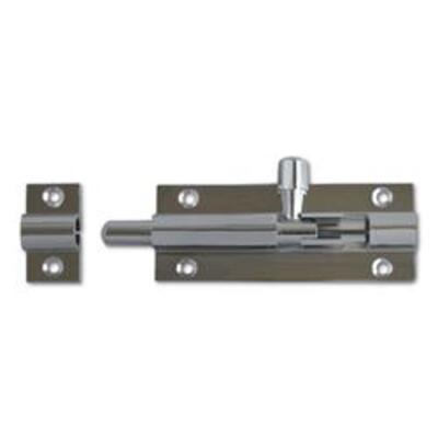 ASEC Chrome 25mm Wide Straight Barrel Bolt - 152mm Visi