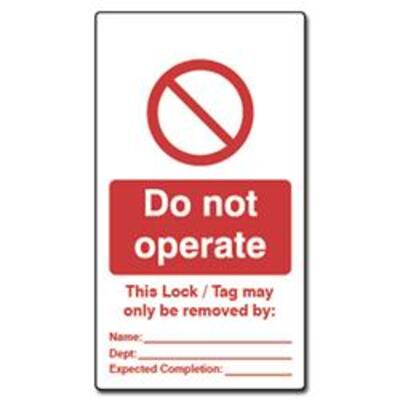 ASEC Double Sided Lockout Tagout Tags Do Not Operate - Pack of 10
