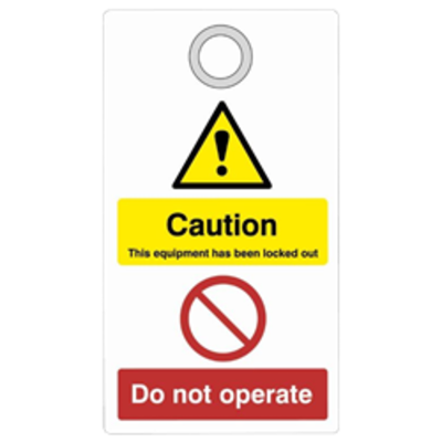 ASEC Double Sided Lockout Tagout Tags Caution - Do Not Operate - 75mm
