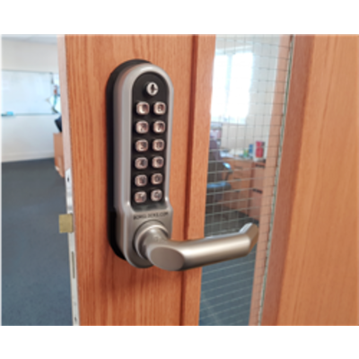 BL5003 ECP Medium/Heavy duty, round bar handle ECP keypad, round bar inside handle & free passage mode - Satin Chrome