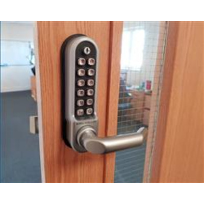 BL5008 ECP Medium/Heavy duty, round bar handle ECP keypad to suit leading panic hardware - Satin Stainless