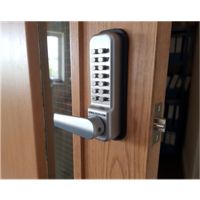 BL2421 ECP, Tubular latch, back to back free turning lever handle keypads
