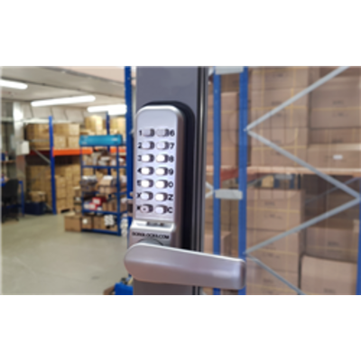 Borg Locks BL2402 ECP – 28mm ali latch, free turning lever handle keypad, inside lever handle with optional holdback & ECP coding chamber - 28mm ali l