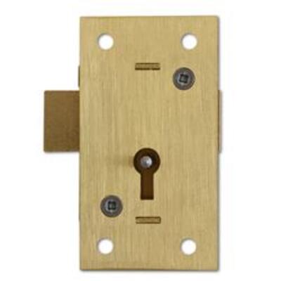 ASEC 36 2 Lever Straight Cupboard Lock - 75mm SB KA Visi
