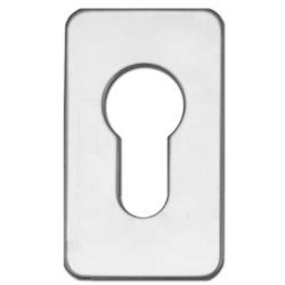 ASEC Self Adhesive 35mm x 60mm Small Euro Escutcheon - Aluminium