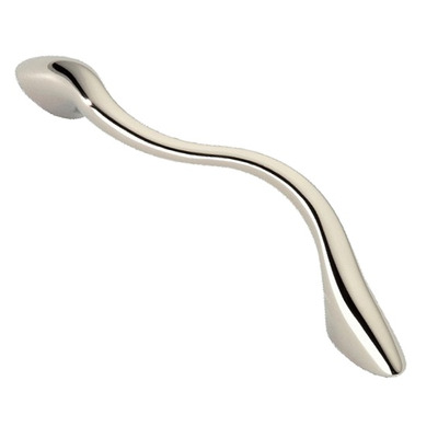Urfic Siro Die Cast Waved Cabinet Pull Handle (98mm OR 128mm c/c), Bright Nickel - 1762-132ZN3 BRIGHT NICKEL - 96mm c/c