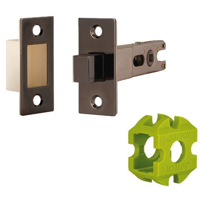 Excel Jigtech 3 Inch Rectangular Deadbolt (Bolt Through), Black Nickel Finish - JTL4303 DEADBOLT 75MM (3 INCH) BLACK NICKEL FINISH