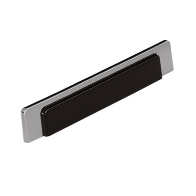 Urfic Siro Cabinet Pull Handle (64mm c/c), Chrome With Black Gloss Plastic - SM8187I-150GL35MT1 HIGH GLOSS BLK