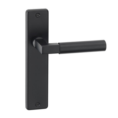 Urfic Windsor Ebony Range Door Handles On Backplate, Matt Black - 5520-475-F5 (sold in pairs) LOCK (WITH KEYHOLE)
