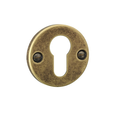 Urfic Euro Profile Escutcheon, Antique Brass - 59-13 (sold in pairs) ANTIQUE BRASS - EURO PROFILE (CYLINDER HOLE)