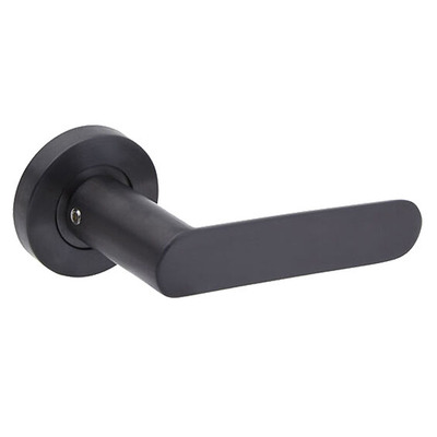 Access Hardware Novas Collection Door Handles On Round Rose, Satin Black - B0210SMB (sold in pairs) SATIN BLACK