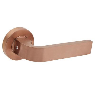 Access Hardware Novas Collection Door Handles On Round Rose, Satin Copper - B0310SCU (sold in pairs) SATIN COPPER