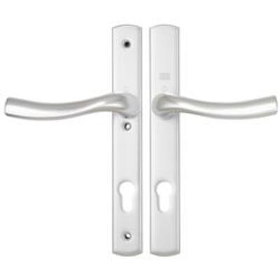 Winkhaus Palladio Centres/PZ: 92mm Screw Centres: Top to Middle 91mm, Middle to Bottom 123mm Backplate: 260mm x 35mm - Silver