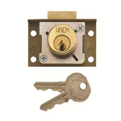 Union 4138 4 Pin Cylinder Deadbolt Cut Cupboard/Till Lock  - 63.5mm (2.5") case size