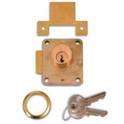 YALE 076S Cylinder Straight Cupboard Springlock - 22mm PB KD LH Bagged