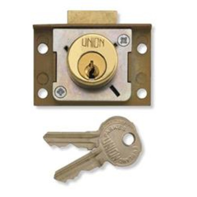 UNION 4138 Cylinder Springbolt Cupboard / Till Lock - 50mm PL KD Bagged