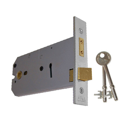 Union Horizontal 3 Lever Sash Locks - Silver Or Brass Finish - 2077 127MM SILVER FINISH