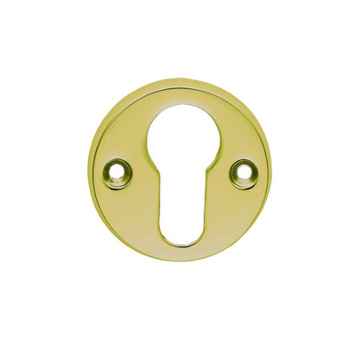 Carlisle Brass Classic Euro Profile Escutcheons, Polished Brass - AA145 POLISHED BRASS - EURO PROFILE (CYLINDER HOLE)