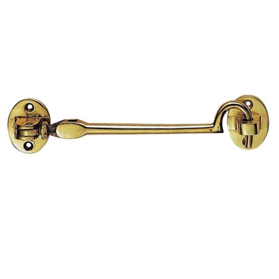 Carlisle Brass Heavyweight Silent Pattern Cabin Hooks (Various Sizes), Polished Brass - AA62 POLISHED BRASS - 102mm (Lightweight)
