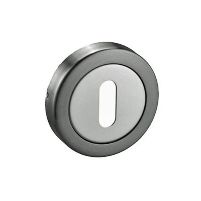 Access Hardware Standard Profile Escutcheon, Polished & Satin Nickel Dual Finish - D83 DUAL FINISH POLISHED & SATIN - STANDARD PROFILE (KEY HOLE)