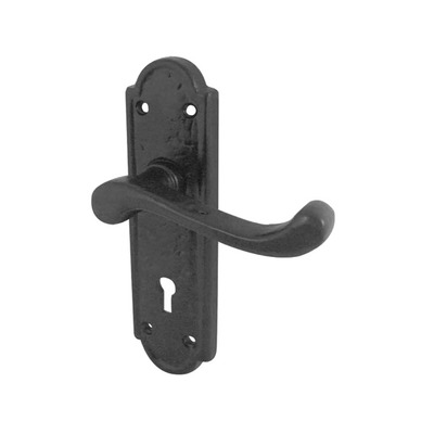 Frelan Hardware Turnberry Door Handles On Backplate, Black Antique - JAB300 (sold in pairs) BATHROOM