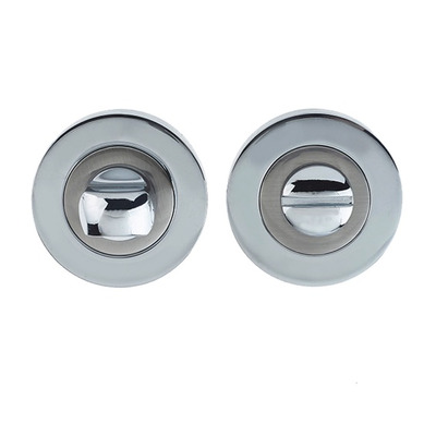 Frelan Hardware Bathroom Turn & Release (50mm x 10mm), Dual Finish Polished Chrome & Satin Nickel - JV2666PCSN DUAL FINISH POLISHED CHROME AND SATIN NICKEL