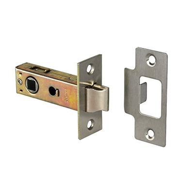 Access Hardware Standard 2.5 Inch Or 3 Inch Tubular Latches (Bolt Through), Satin Silver OR Polished Silver - L01 SATIN SILVER - 76mm (3 INCH)