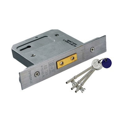 Eurospec Architectural 3 Lever Dead Locks, Silver Finish - LDS53 64mm (2.5 INCH) SILVER FINISH
