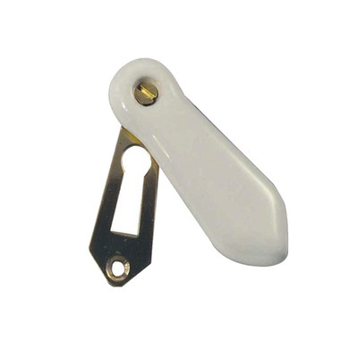 Frelan Hardware Porcelain Covered Standard Profile Escutcheons, Plain White - JC12 WHITE