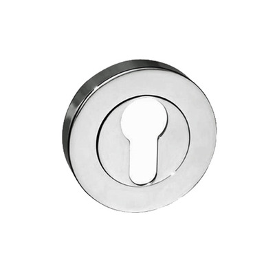 Atlantic Mediterranean Euro Profile Escutcheons, Various Single & Dual Finishes - M-ESC-E (sold in pairs) DUAL FINISH SATIN NICKEL & POLISHED CHROME - EURO PROFILE (CYLINDER HOLE)