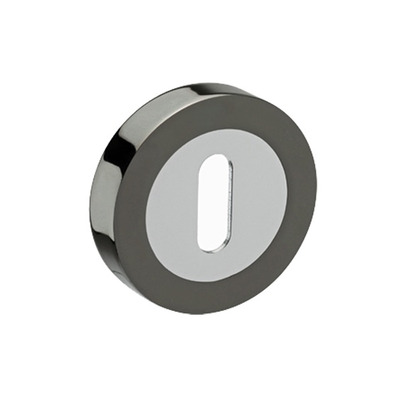 Access Hardware Standard Profile Escutcheon, Dual Finish Polished Chrome & Black Nickel - D8310DB DUAL FINISH POLISHED CHROME & BLACK NICKEL - STANDARD PROFILE (KEY HOLE)