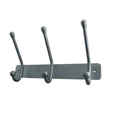 Frelan Hardware Multi Hook Units, 3 Hooks (250mm) Or 5 Hooks (450mm), Satin Stainless Steel - JSS800 SATIN STAINLESS STEEL - 3 HOOKS (250MM)