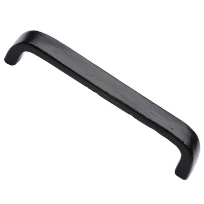 M Marcus D Shaped Cabinet Pull Handle (96mm, 128mm, 160mm OR 192mm C/C), Matt Black Rustic Iron - FB341 MATT BLACK RUSTIC IRON - 96mm C/C