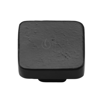 M Marcus Square Cabinet Knob (32mm x 32mm OR 38mm x 38mm), Matt Black Rustic Iron - FB3674 MATT BLACK RUSTIC IRON - 32mm