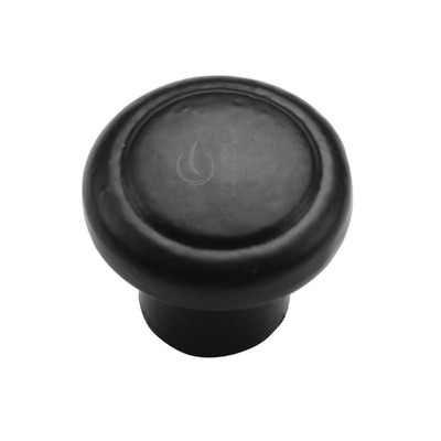 M Marcus Newport Cabinet Knob (32mm OR 38mm), Matt Black Rustic Iron - FB3990 MATT BLACK RUSTIC IRON - 32mm